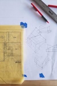 Blueprints used for a home build in Asheville, NC