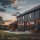 This is a picture of a barn home, a Barn home design. Otherwise called a barndominium, a Renovated barn home.