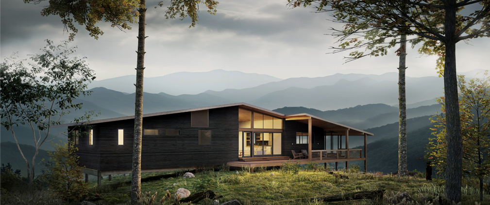 An image of a net zero home. Passive solar is a big part of what makes a green, sustainable home design.