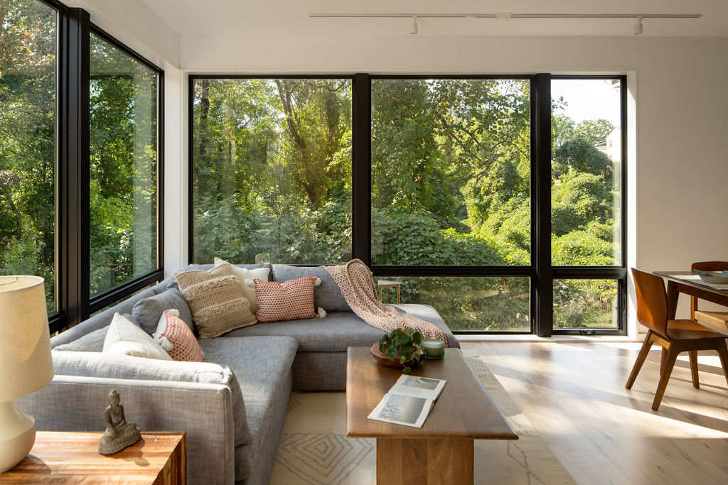 Assembly AB architects Haith house Living room design of Asheville custom built home