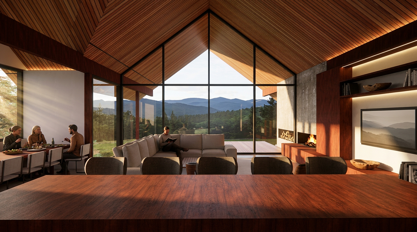 Rendering of a single floor custom home in Asheville, NC